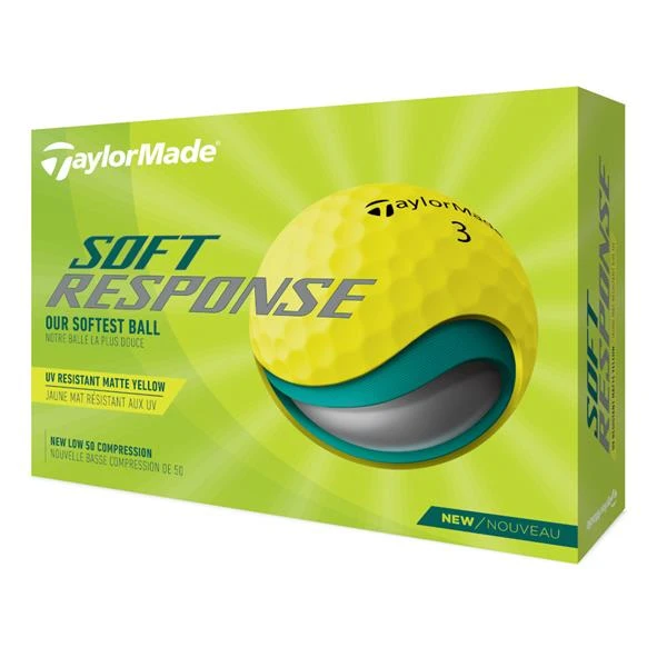 TaylorMade Soft Response 22 Golf Ball Dozen Yellow 1 TaylorMade Soft Response 22 Golf Ball Dozen Yellow